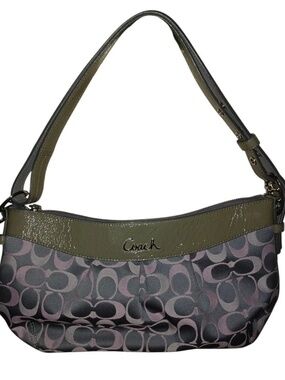 coach green and pink shoulder bag